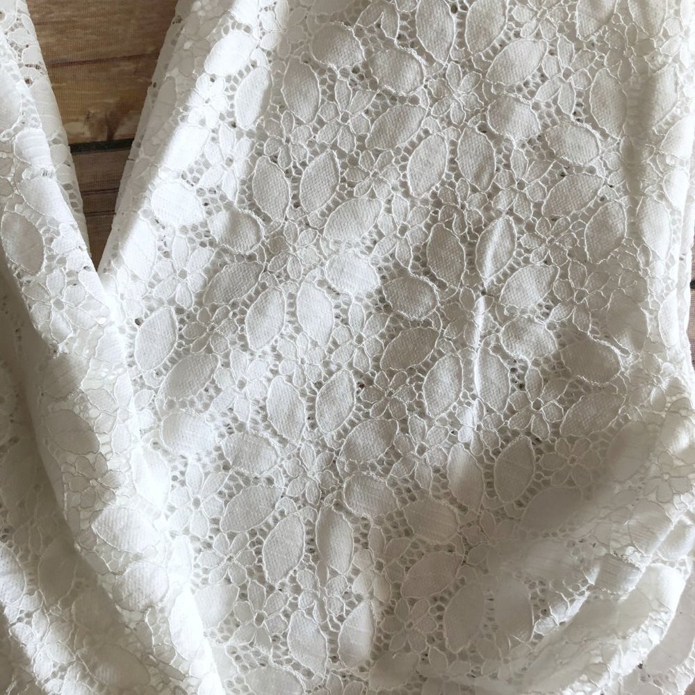 Lace Bell Bottom Pants High Waist White Size S M L - Picture 6 of 6